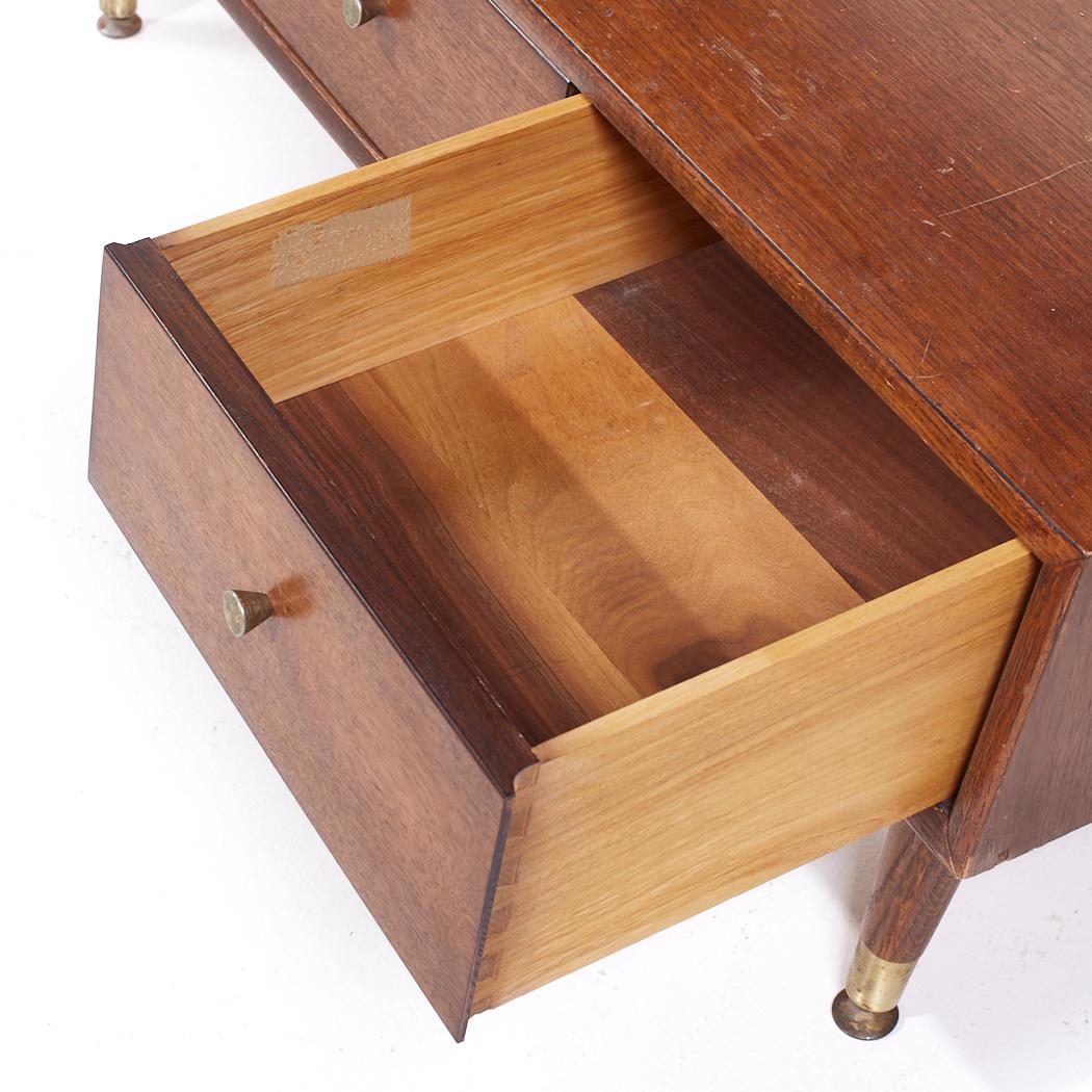 Saginaw Furniture Mid Century Walnut Bookcase Secretary Desk For Sale 4