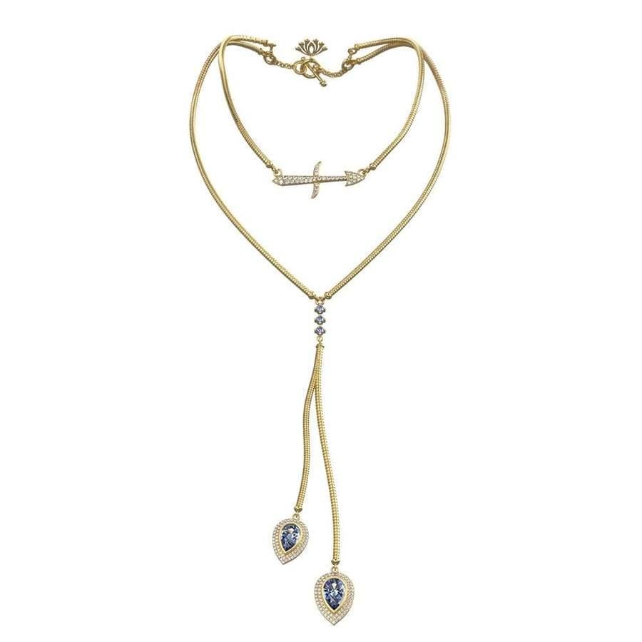 Taglio a goccia Collana zodiacale staccabile 3 in 1 di Twin Elegance Sagittarius in vendita
