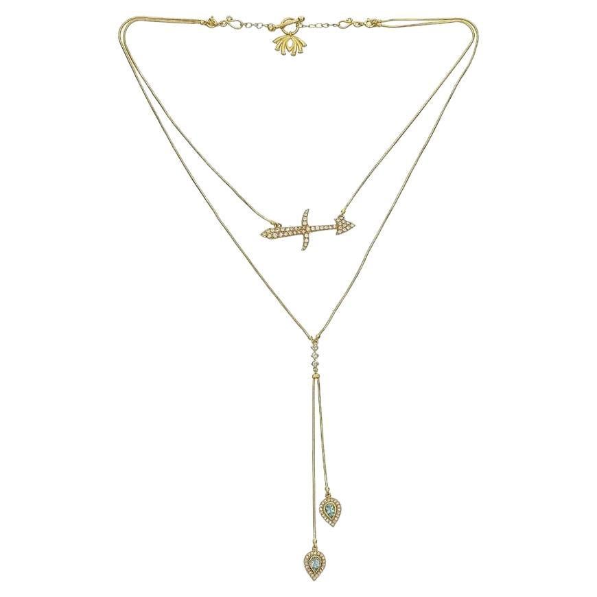 Twin Elegance Sagittarius 3-in-1 Detachable Zodiac Necklace For Sale