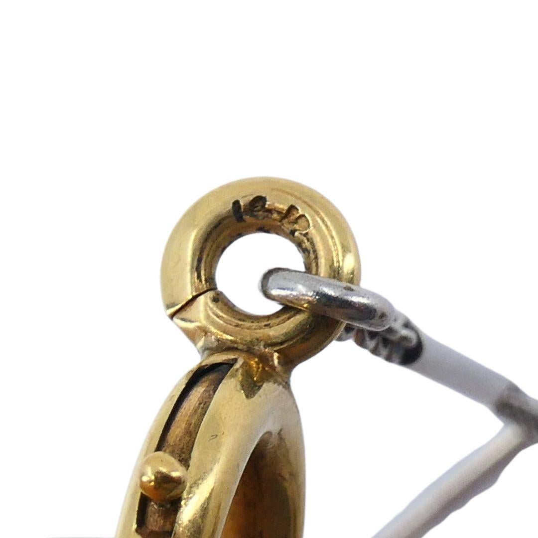 Sagittario Astrologico Collana con ciondolo a catena in oro platino e perle 14k in vendita 6