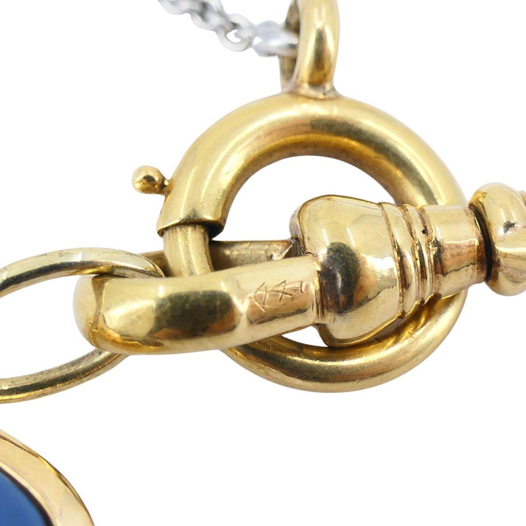 Sagittario Astrologico Collana con ciondolo a catena in oro platino e perle 14k in vendita 2