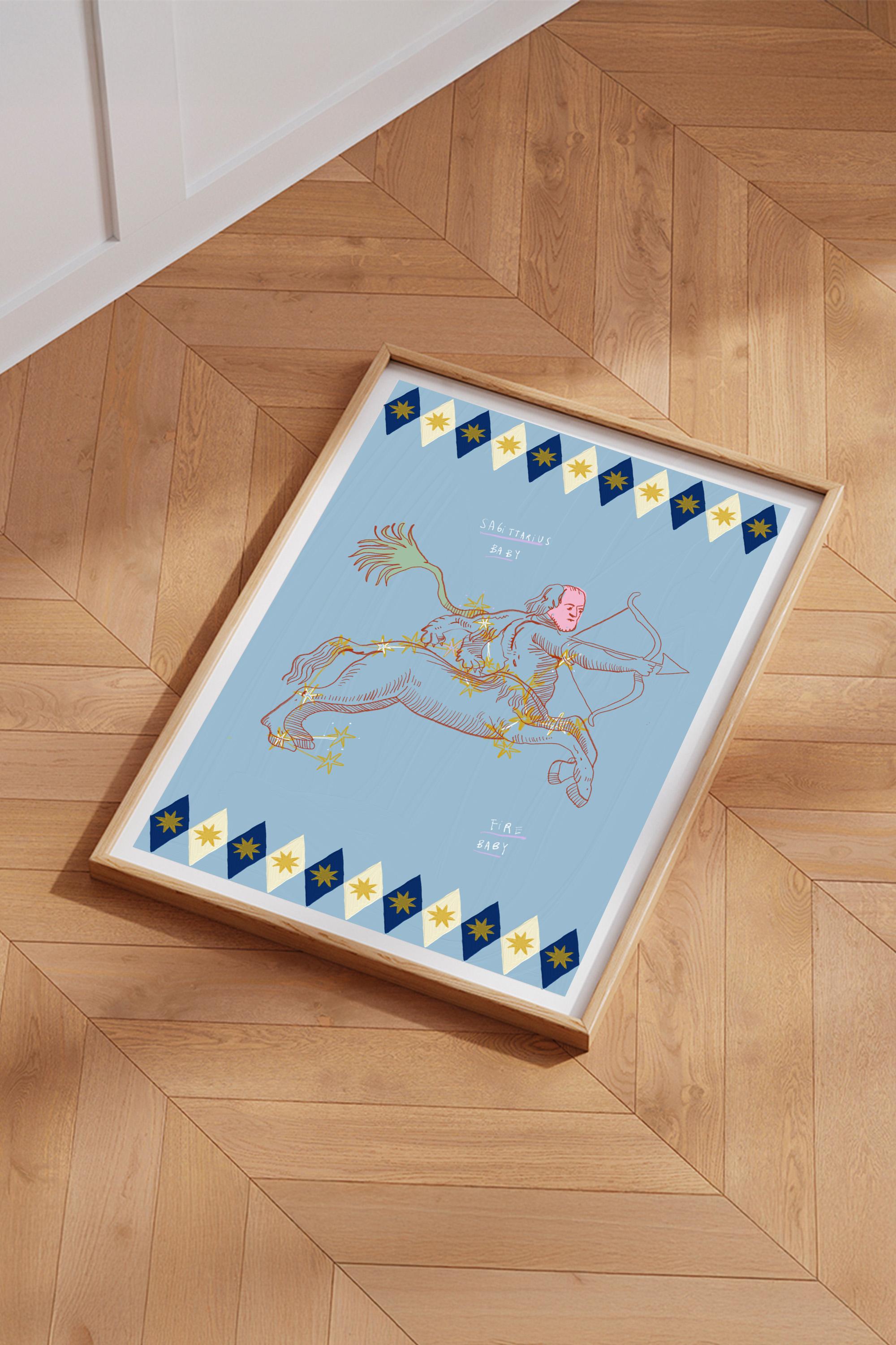 Argentino Poster astrologico per bambini Sagittario di Leticia Gagetti - Formato A1 in vendita