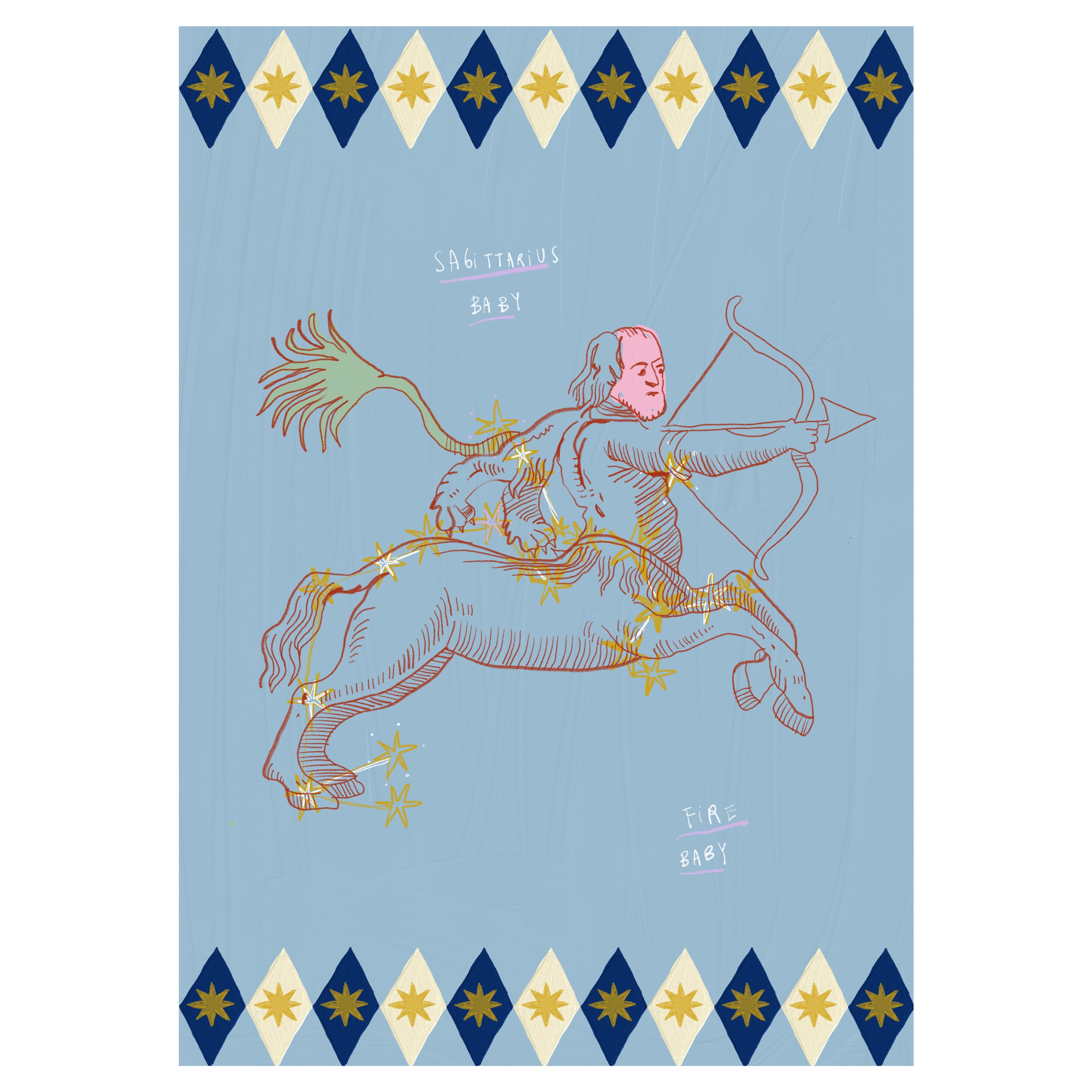 Poster astrologico per bambini Sagittario di Leticia Gagetti - Formato A4