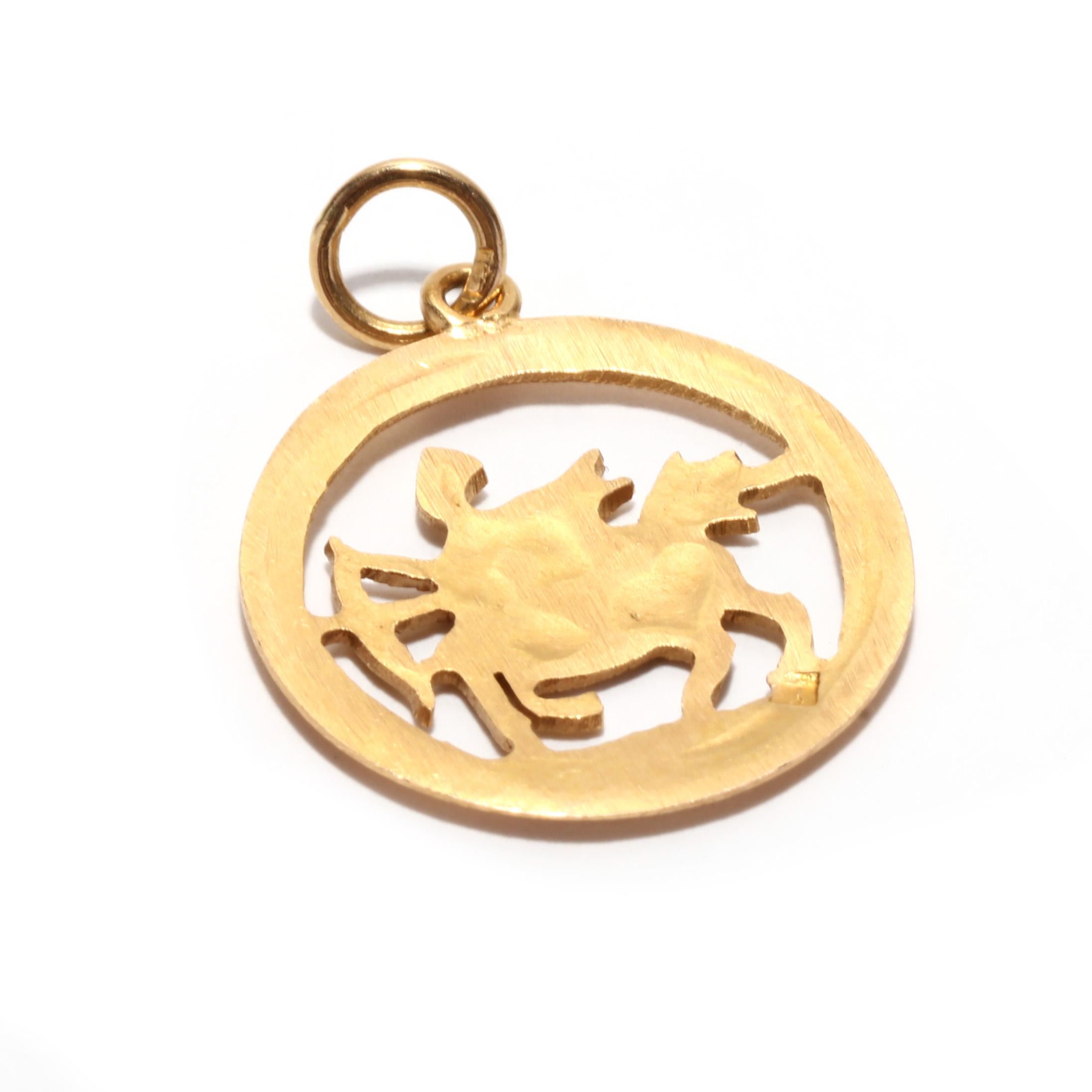 Sagittarius Cufflinks Antiqued Gold Tone Horoscope Zodiac Kim Craftsmen 22mm 