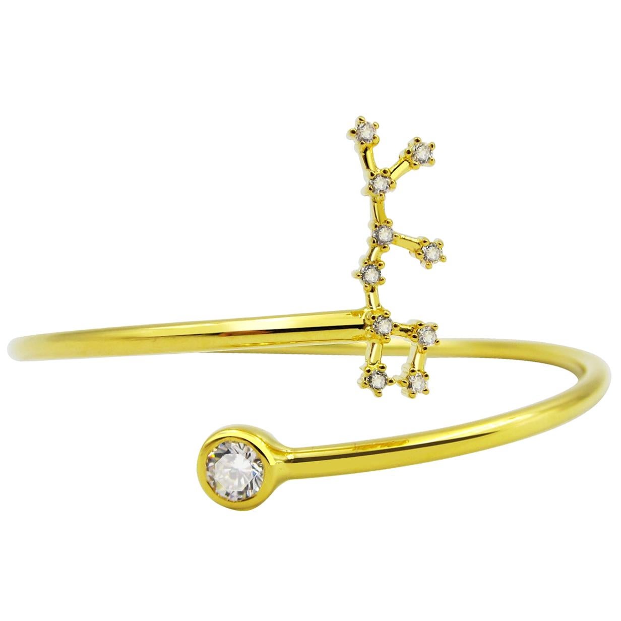 Sagittarius Constellation Wire Bezel Cuff For Sale