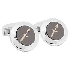 Sagittarius Cufflinks with Rhodium Finish