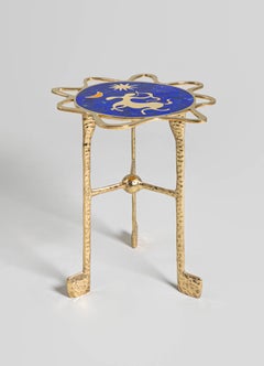 Sagittarius Side Table in Brass with Semi Precious Stones, Viya by Vikram Goyal