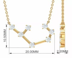Astrology Sagittarius Zodiac Diamond Pendant Necklace in 14k Solid Gold