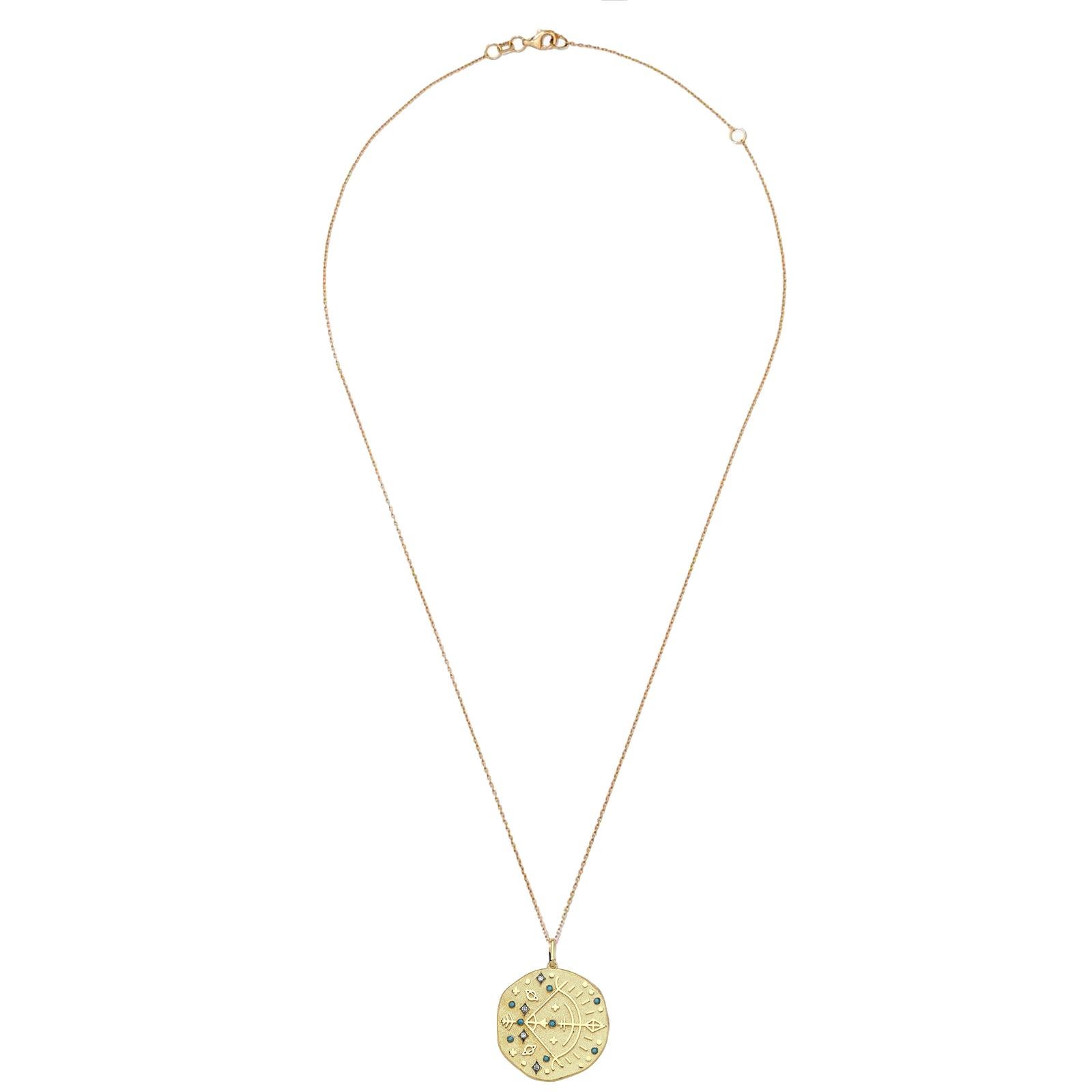 14 Karat Yellow Gold Necklaces Strung With Handcrafted Medallions Illustrating Twelve Horoscope Signs.
The Customized Symbol With Brilliant-Cut Diamonds And An Auspicious Birthstone Believed To Protect And Bring Luck To Its Wearer. Allow This