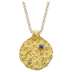 Sagittarius Zodiac Pendant 14K Solid Gold Astrology Necklace Oltremare Gioielli