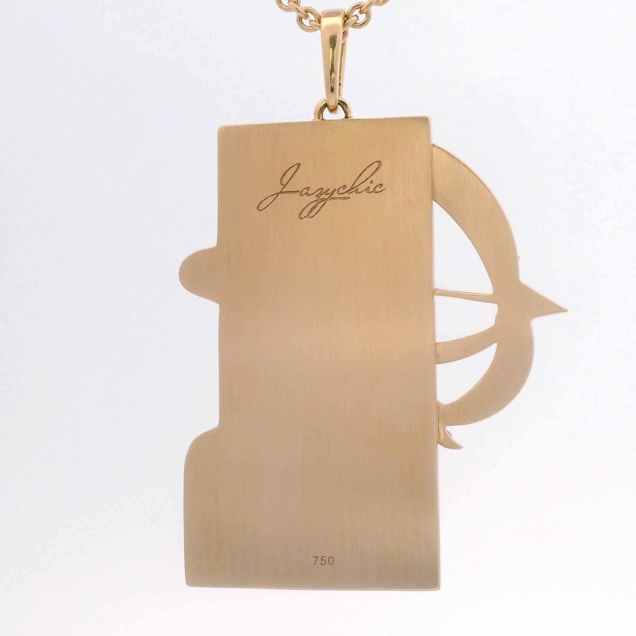 De las mujeres Colgante Zodiaco Sagitario Oro de 18 Toneladas 1,14 Toneladas de Diamantes 0,81 Toneladas de Zafiros Rosas en venta