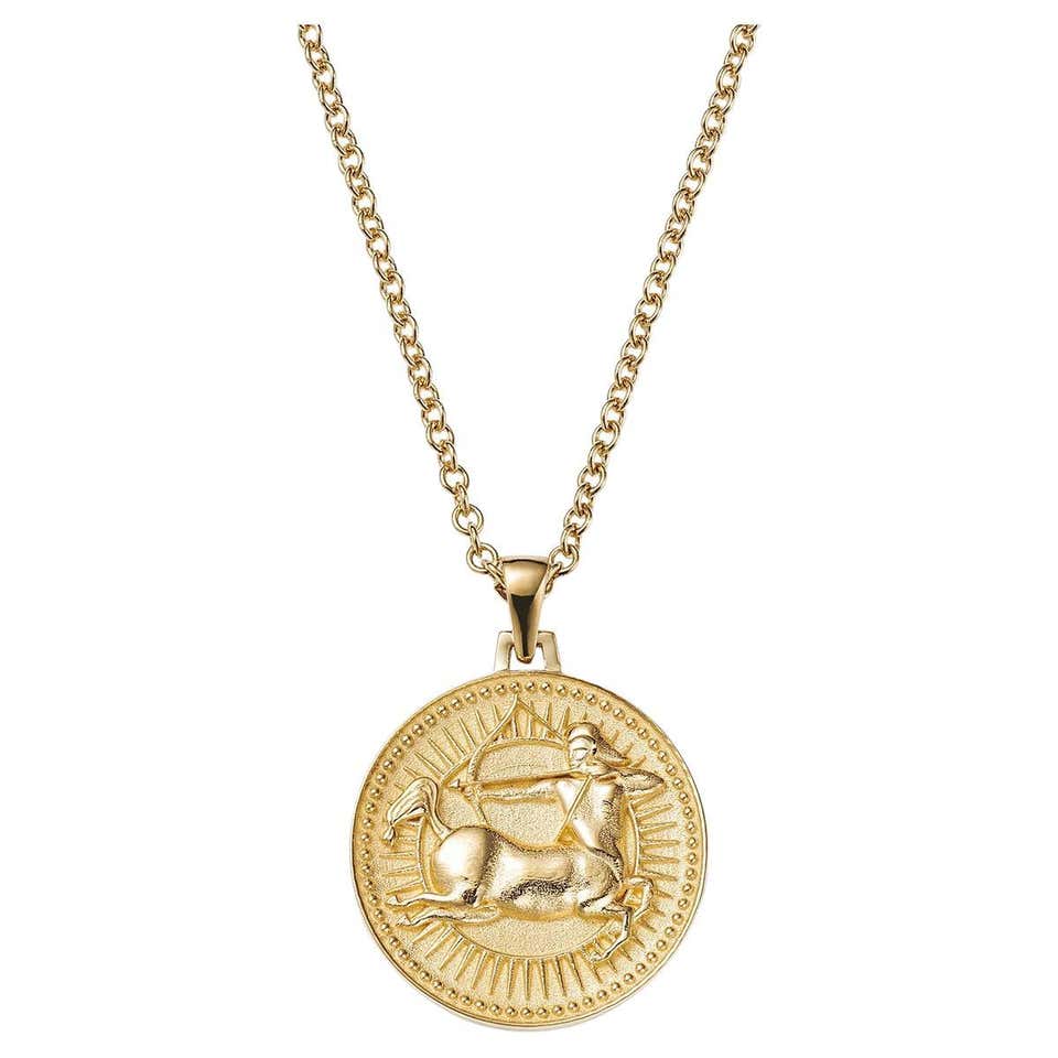 Tiffany and Co. Vintage Sagittarius Large Gold Zodiac Pendant at ...