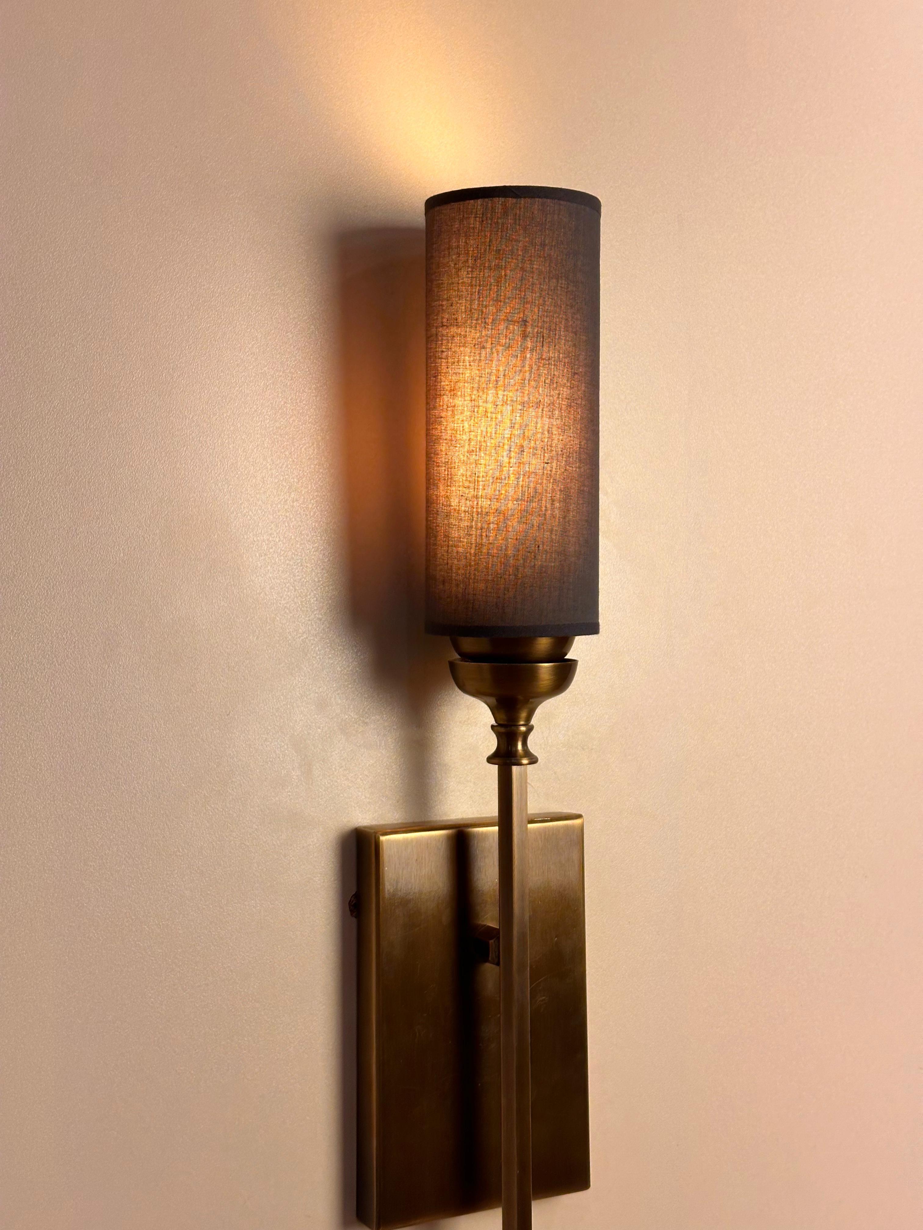 Sagovia Shade Brass Wall Sconce in Mid-Century Modern Style For Sale 5