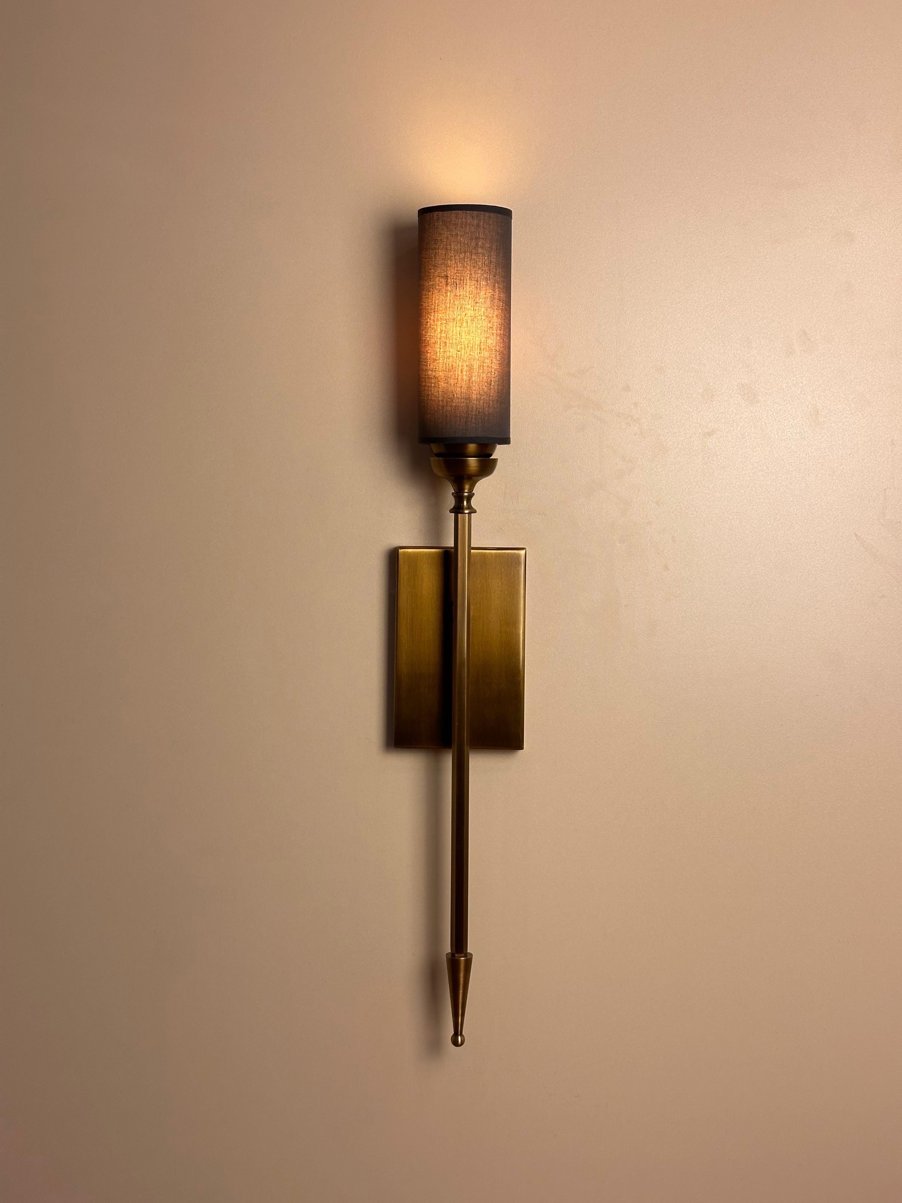 Sagovia Shade Brass Wall Sconce in Mid-Century Modern Style For Sale 7