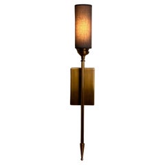 Sagovia Shade Brass Wall Sconce in Mid-Century Modern Style