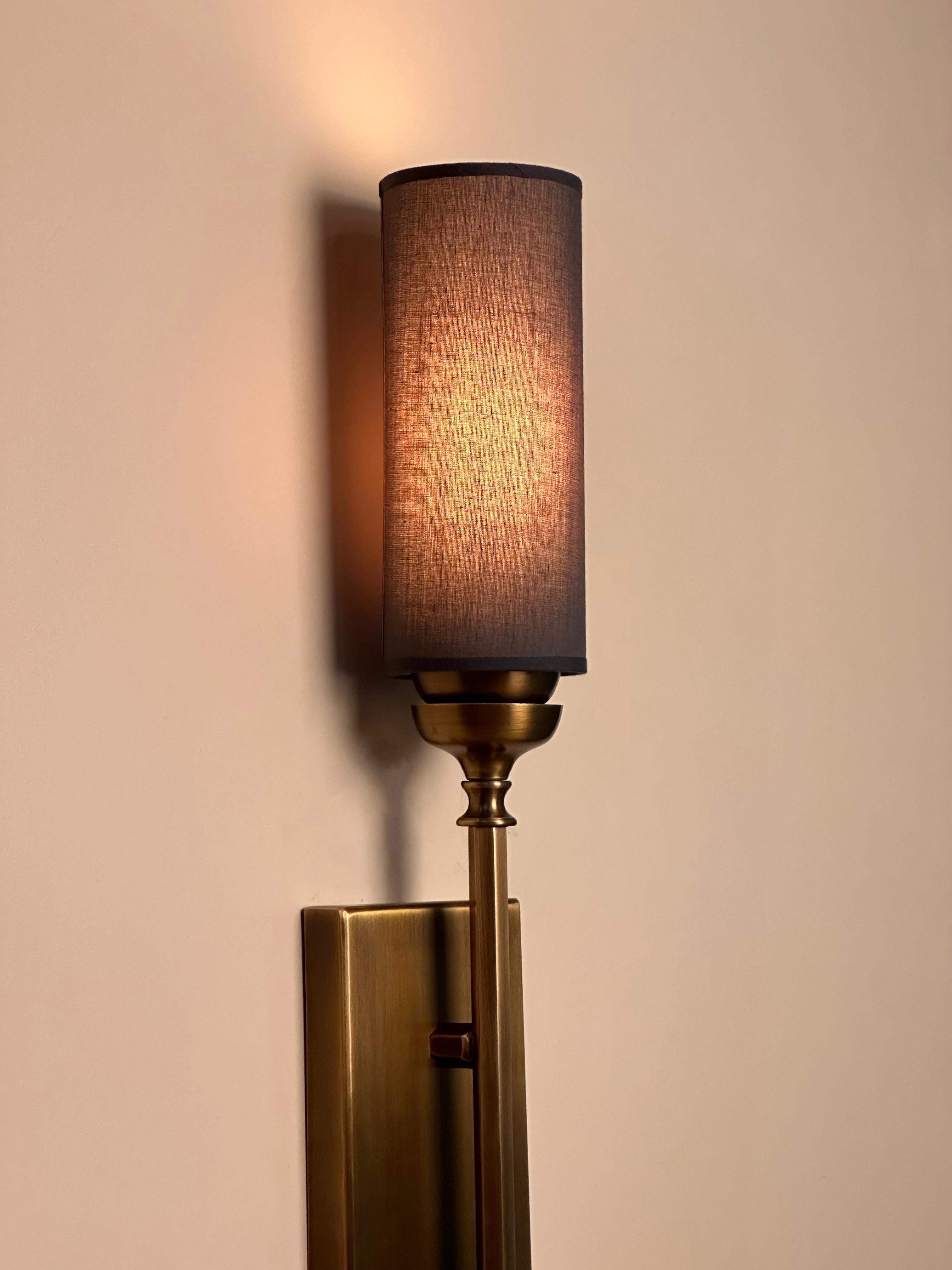 Turkish Sagovia Shade Brass Wall Sconce in Mid-Century Modern Style For Sale