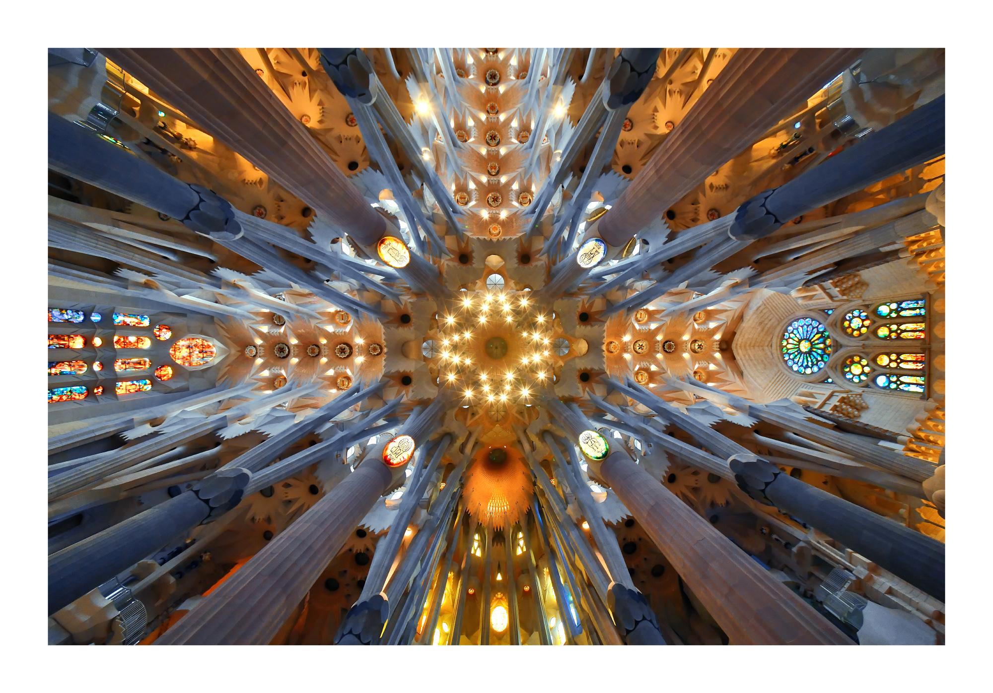Art Deco Sagrada Familia Barcelona, Color Photography, Fine Art Print by Rainer Martini For Sale