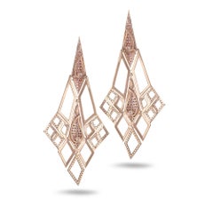 Boucles d'oreilles Sagrada Glory en or rose 18 carats avec saphirs roses et perles