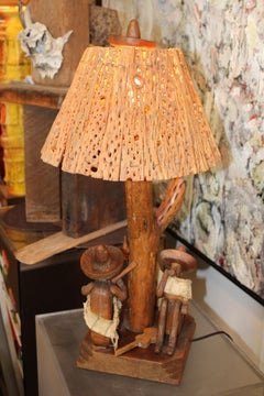 Saguaro Cactus Folk Art Lamp, Musicians