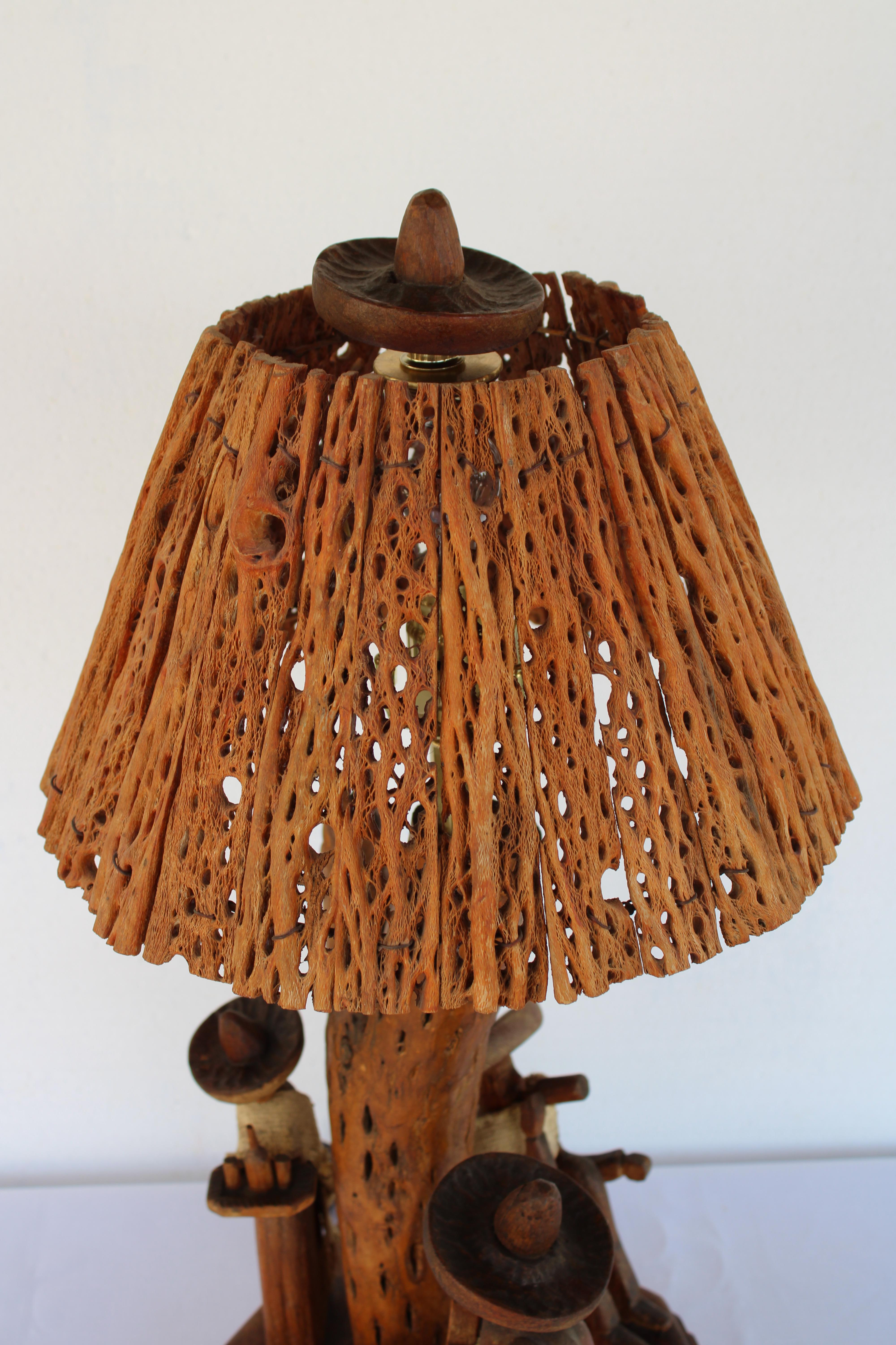 Saguaro Cactus Folk Art Lamp, Musicians For Sale 1