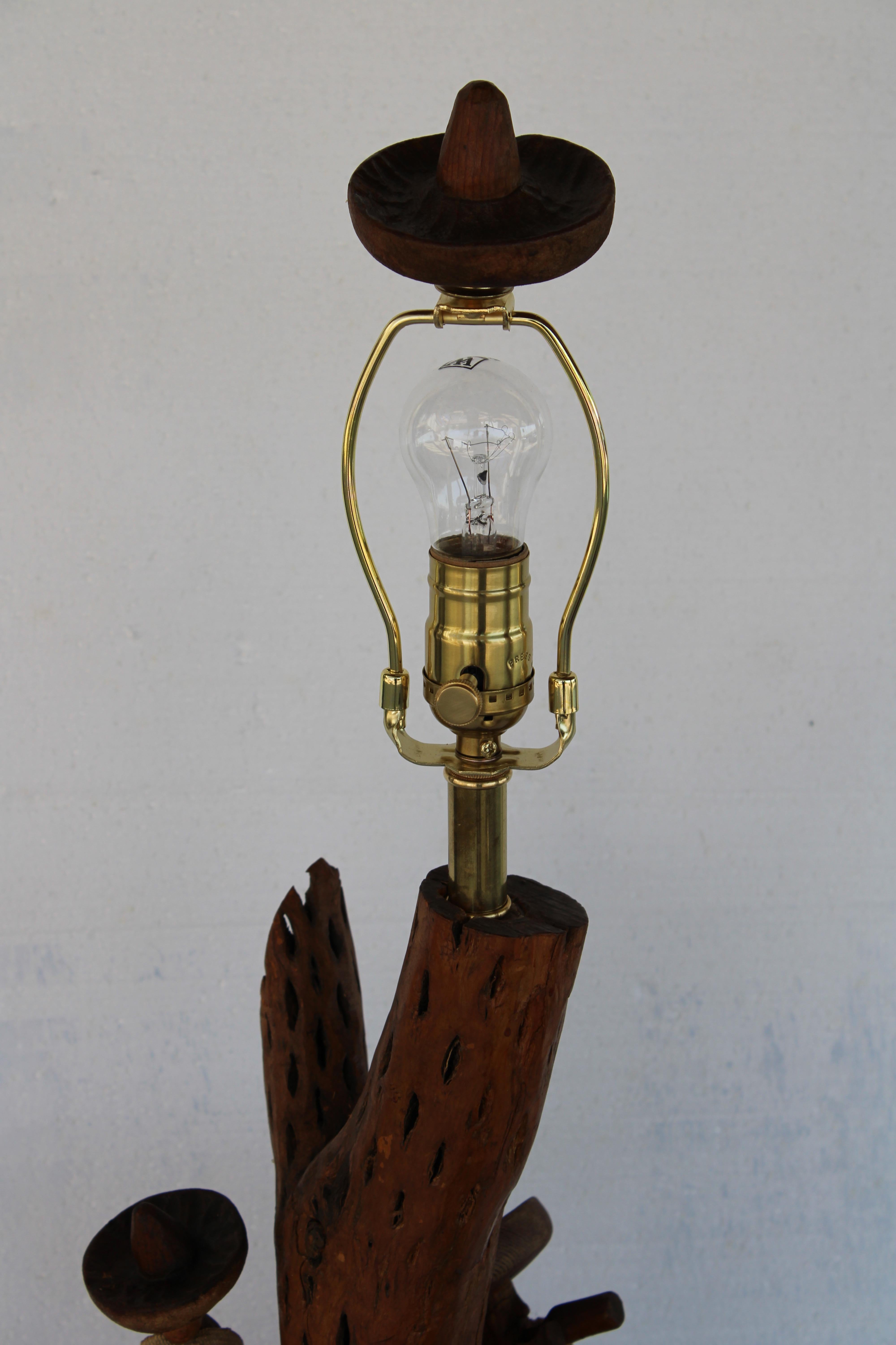 Saguaro Cactus Folk Art Lamp, Musicians For Sale 3