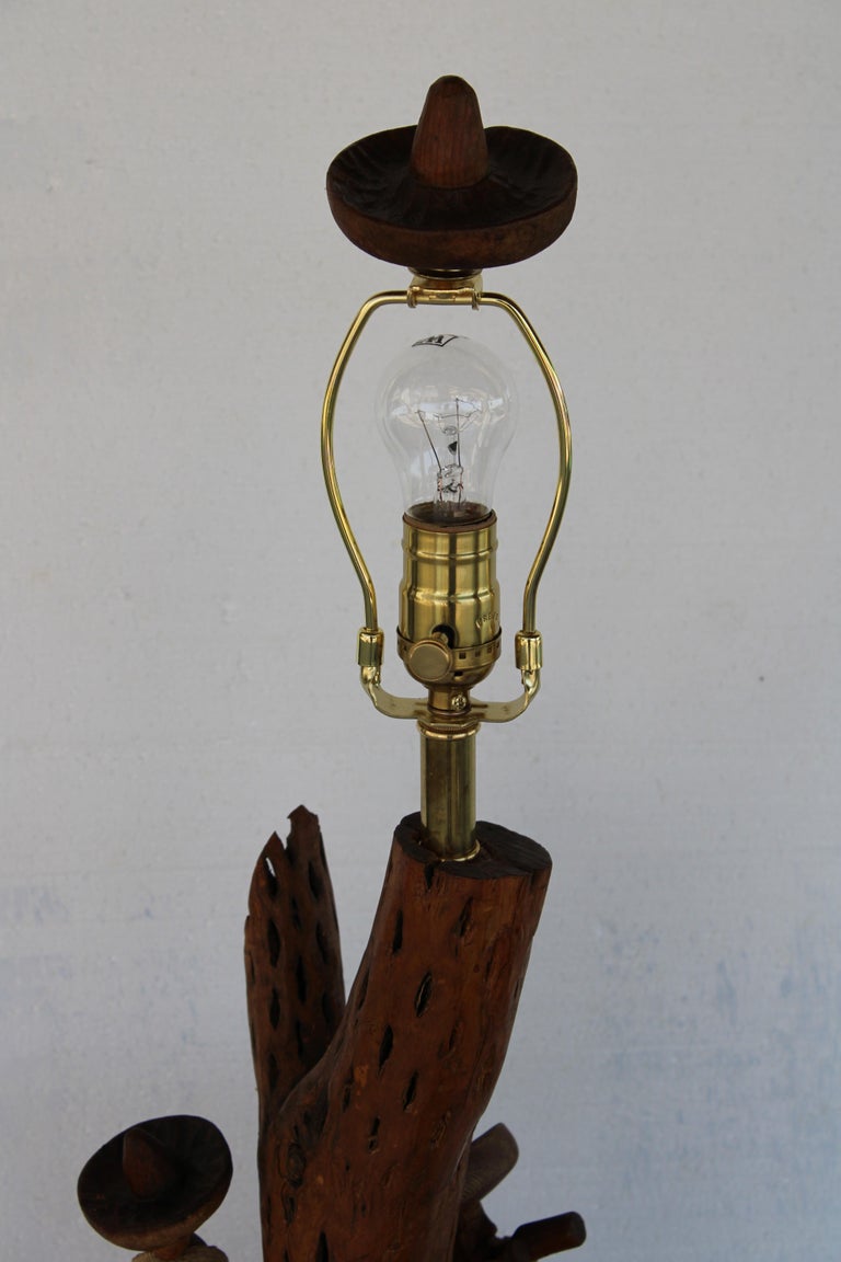 Saguaro Cactus Folk Art Lamp, Musicians For Sale at 1stDibs