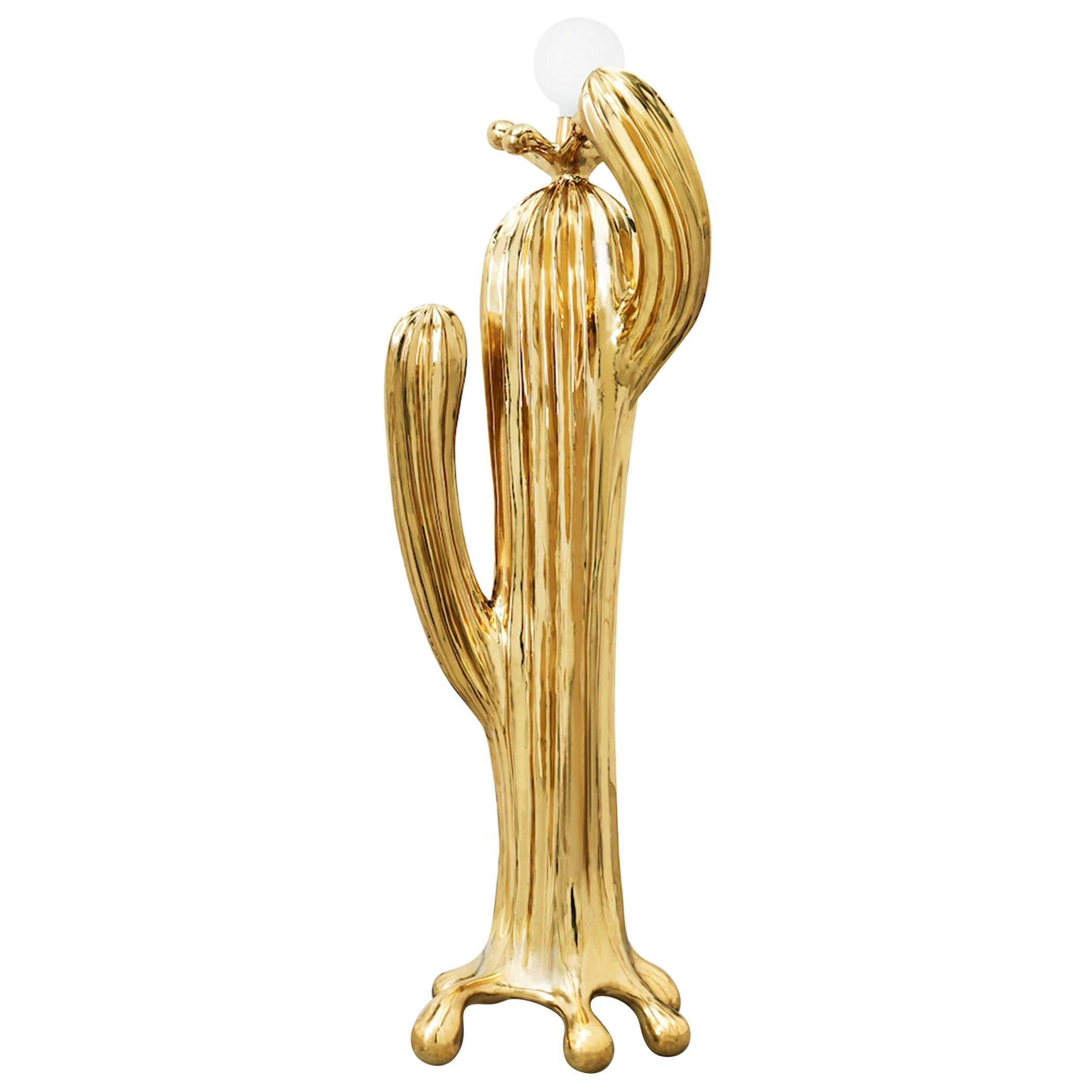 Stehleuchte „Sguaro No.1“ aus poliertem Messing und Gold von Zhipeng Tan