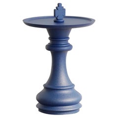 Tavolino in lacca blu oltremare Sah di Hermhaus