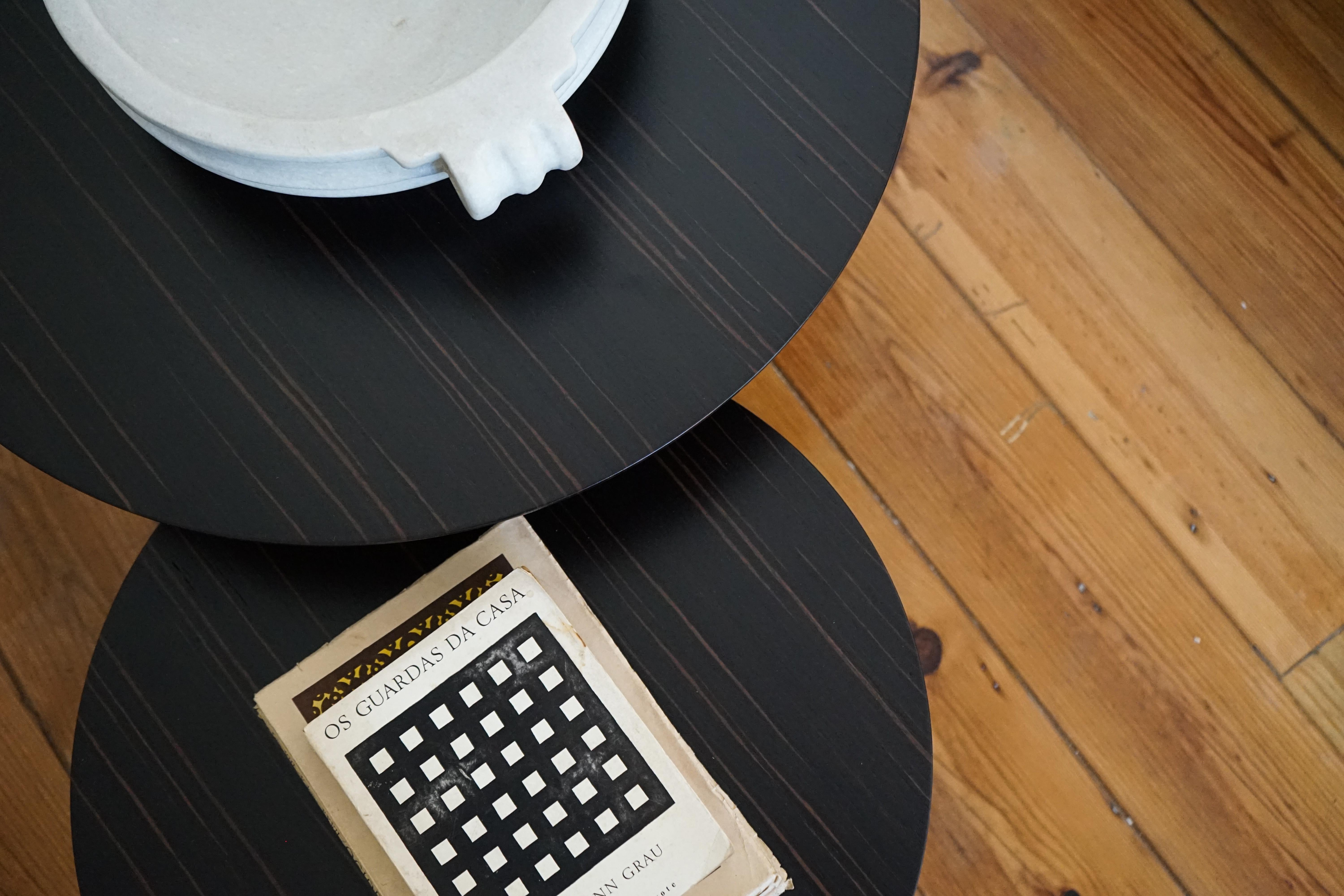 Contemporary Scandinavian modern set Sahara Coffee Tables made with walnut, Handmade For Sale
