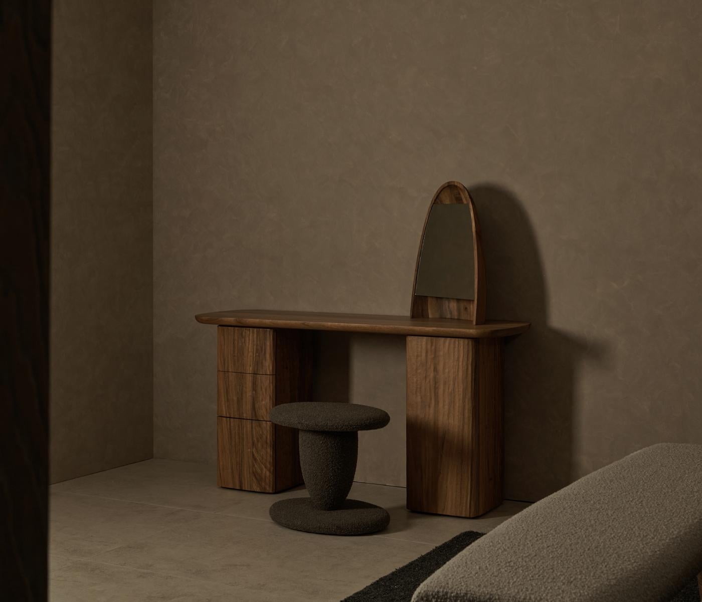 Sahara Dressing Table by DAaZ
Dimensions: D 45 x W 150 x H 75 cm.
Materials: Albizzia wood.


DAaZ Furniture honors the spirit of adventure. We embrace the escape of the ordinary and revel in the magic that’s found in the unexpected. Our artistic
