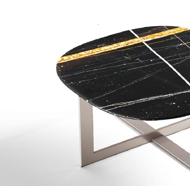 Italian Sahara Noir Marble Top Coffee Table Molteni&C by Nicola Gallizia - DTA2 For Sale