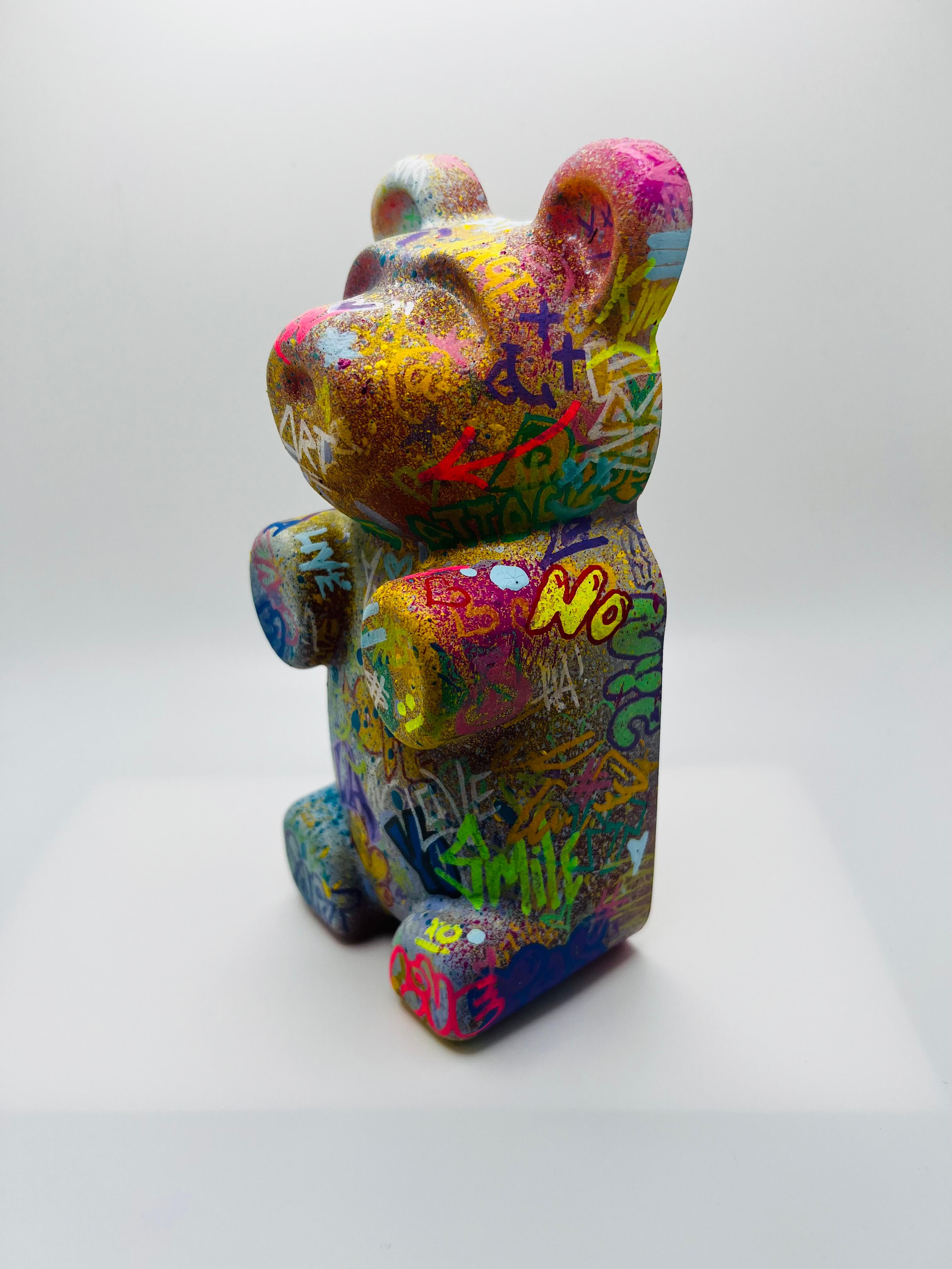 Graffiti Gummy bear 2, street art, pop art, colorful, contemporary, sculpture - Mixed Media Art by Sahara Novotny