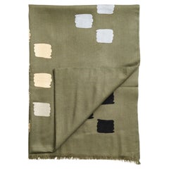 Sahara Olive Green Hand Embroidered Hand Woven Scarf By Artisans