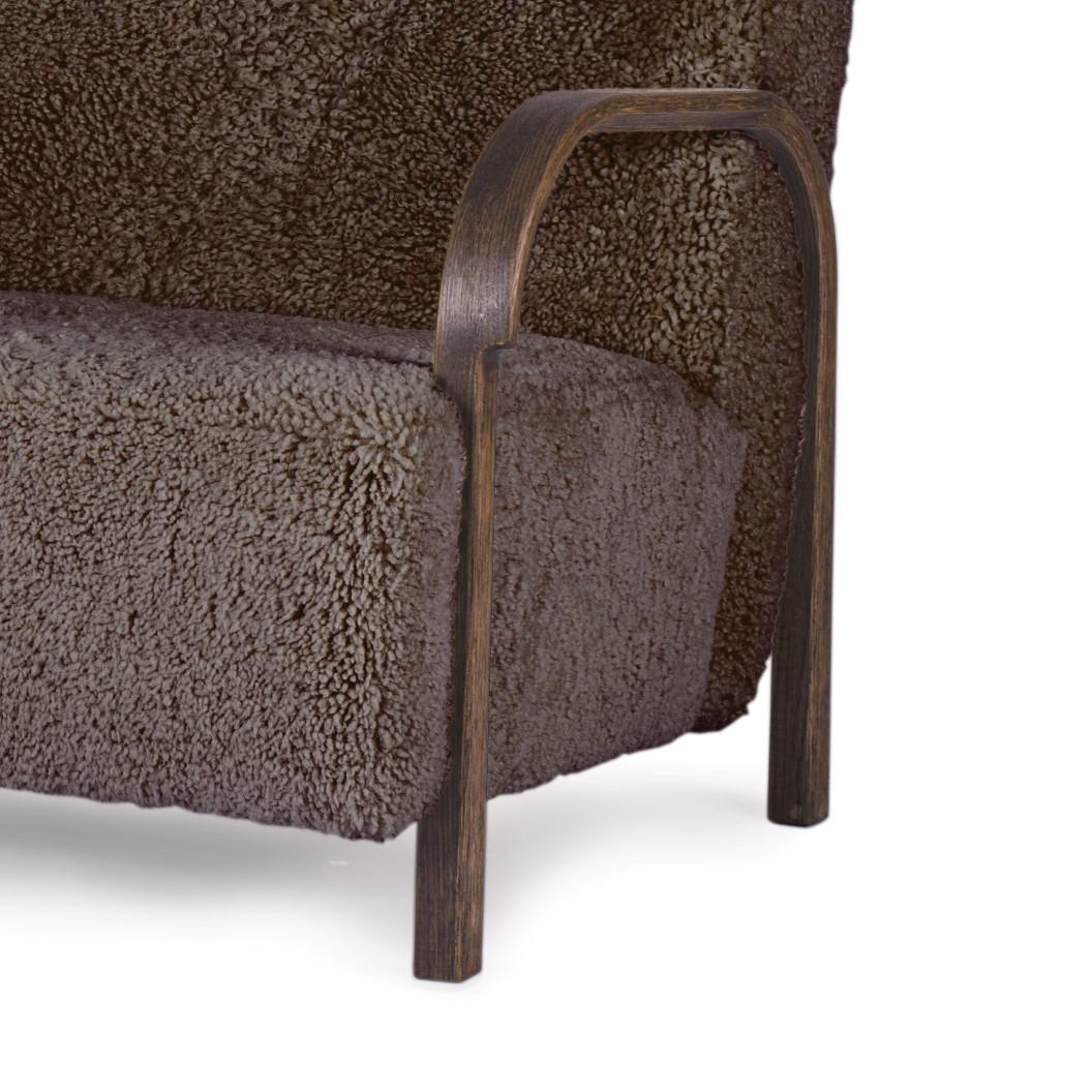 Danish Sahara Sheepskin ARCH 2 Seater Sofa by Mazo Design For Sale