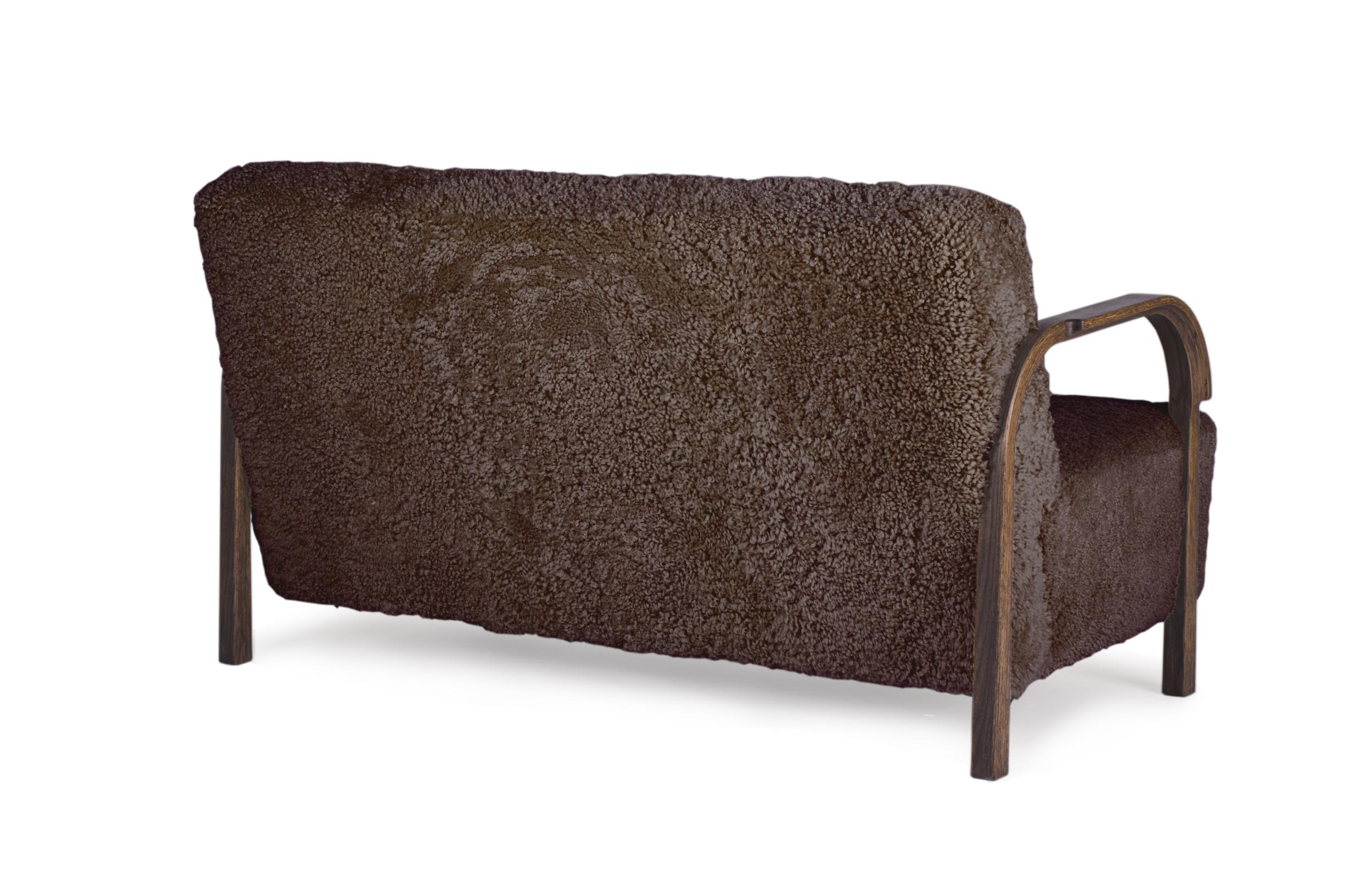 Other Sahara Sheepskin ARCH 2 Seater Sofa by Mazo Design For Sale