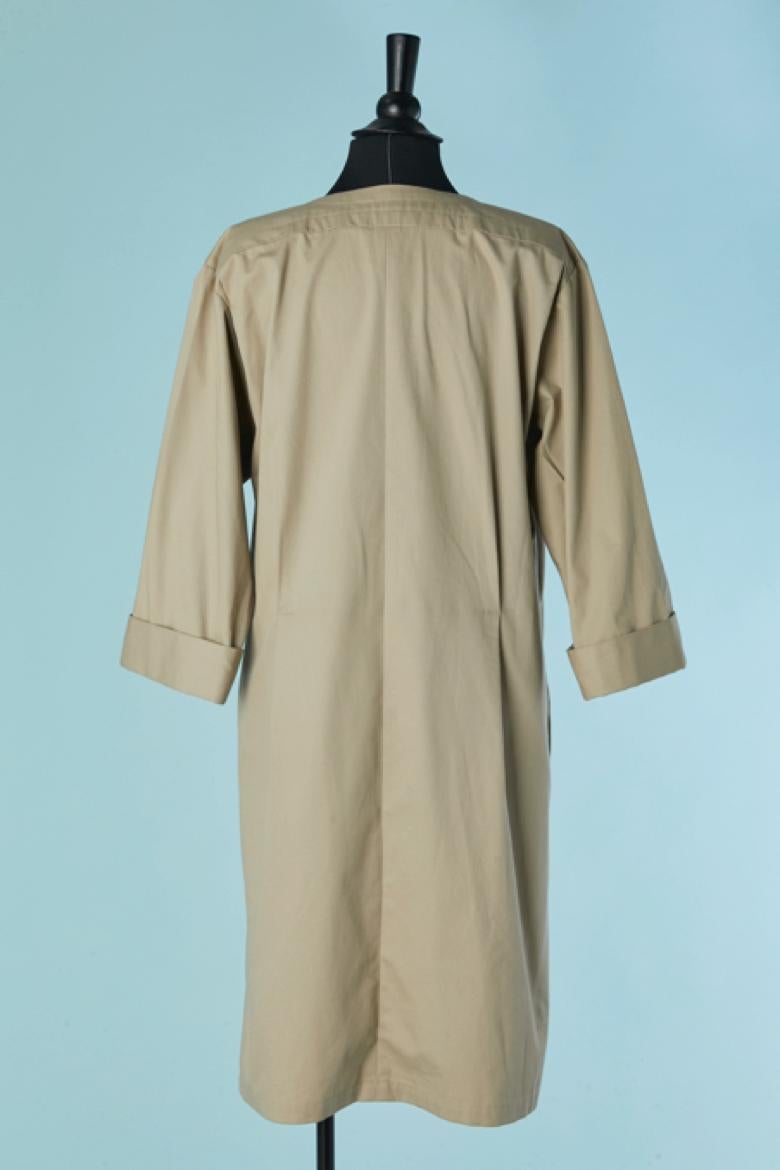 Saharienne-Baumwollkleid mit Schnürung YVES SAINT LAURENT RIVE GAUCHE SS1990 Damen im Angebot