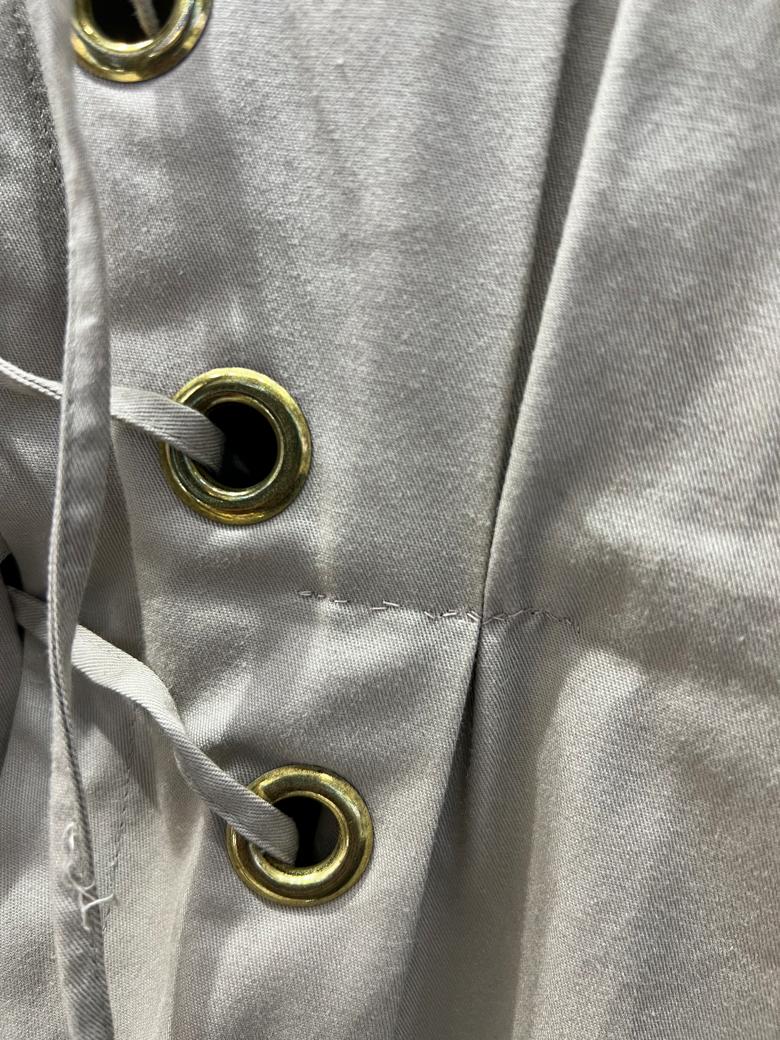 Saharienne-Baumwollkleid mit Schnürung YVES SAINT LAURENT RIVE GAUCHE SS1990 im Angebot 1