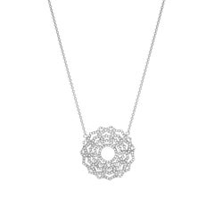 Sahasrara Crown Chakra Pendant Necklace in 18Kt White Gold with Diamonds