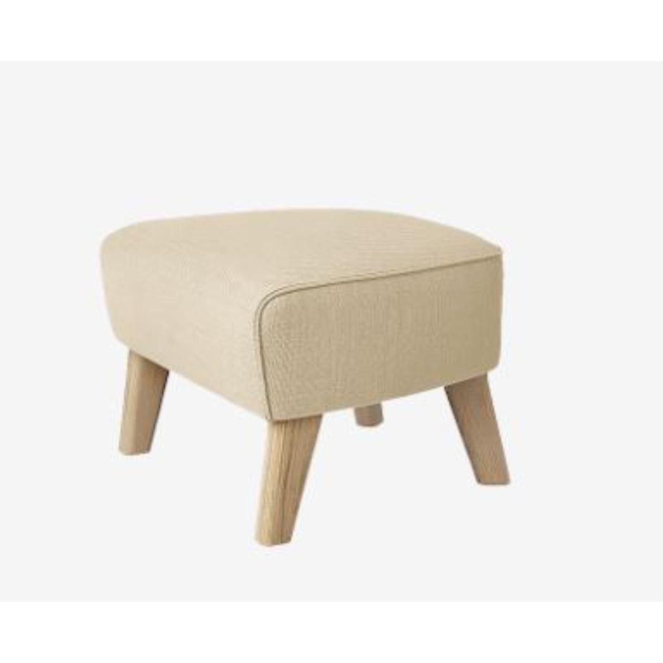 Sahco Zero 1 My Own chair footsool by Lassen
Dimensions: D 58 x W 56 x H 40 cm 
Materials: Textile, Natural Oak, 
Also available in different colors and materials. 
Weight: 18 Kg

The My Own Chair Footstool has been designed in the same spirit