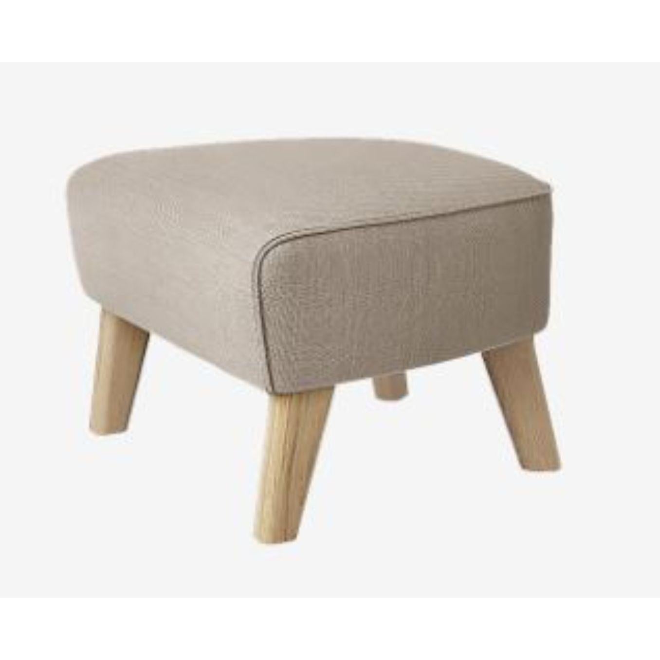 Sahco Zero 12 my own chair footsool by Lassen
Dimensions: D 58 x W 56 x H 40 cm 
Materials: textile, natural oak, 
Also available in different colours and materials.
Weight: 18 Kg

The My Own Chair Footstool has been designed in the same