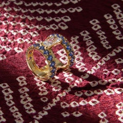 Sahhire Diamonds double band ring 18k gold 20gr