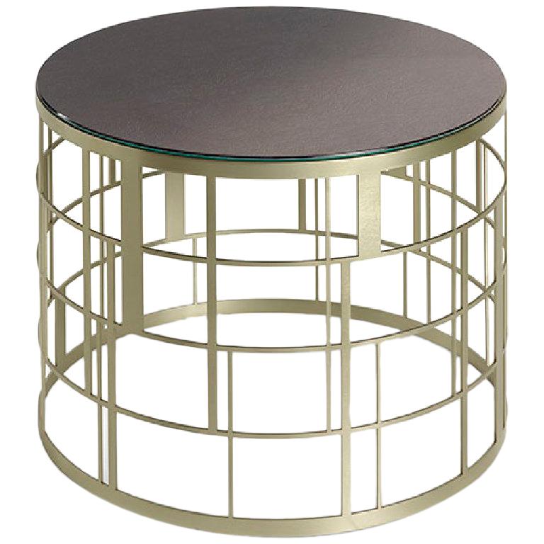 Mesa Said de Acero Inoxidable con Acabado Liquid Metal Champán o Bronce en venta