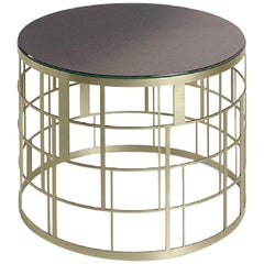 Mesa Said de Acero Inoxidable con Acabado Liquid Metal Champán o Bronce