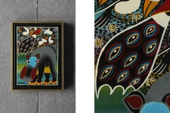 Saidi Nakoko, African Tingatinga School Painting, Oil on Canvas, 1970s, Framed