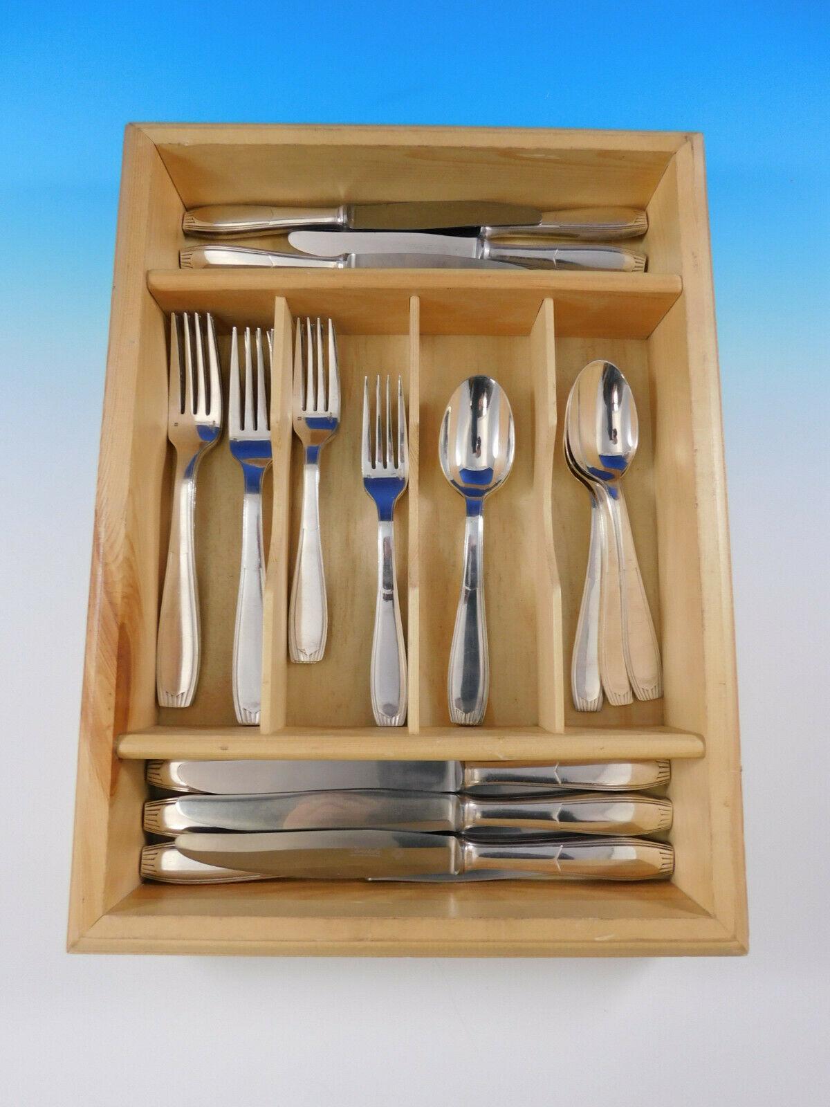 Saigon by Christofle France Silver Plate Flatware Service Set 30 Pieces Dinner In Excellent Condition In Big Bend, WI