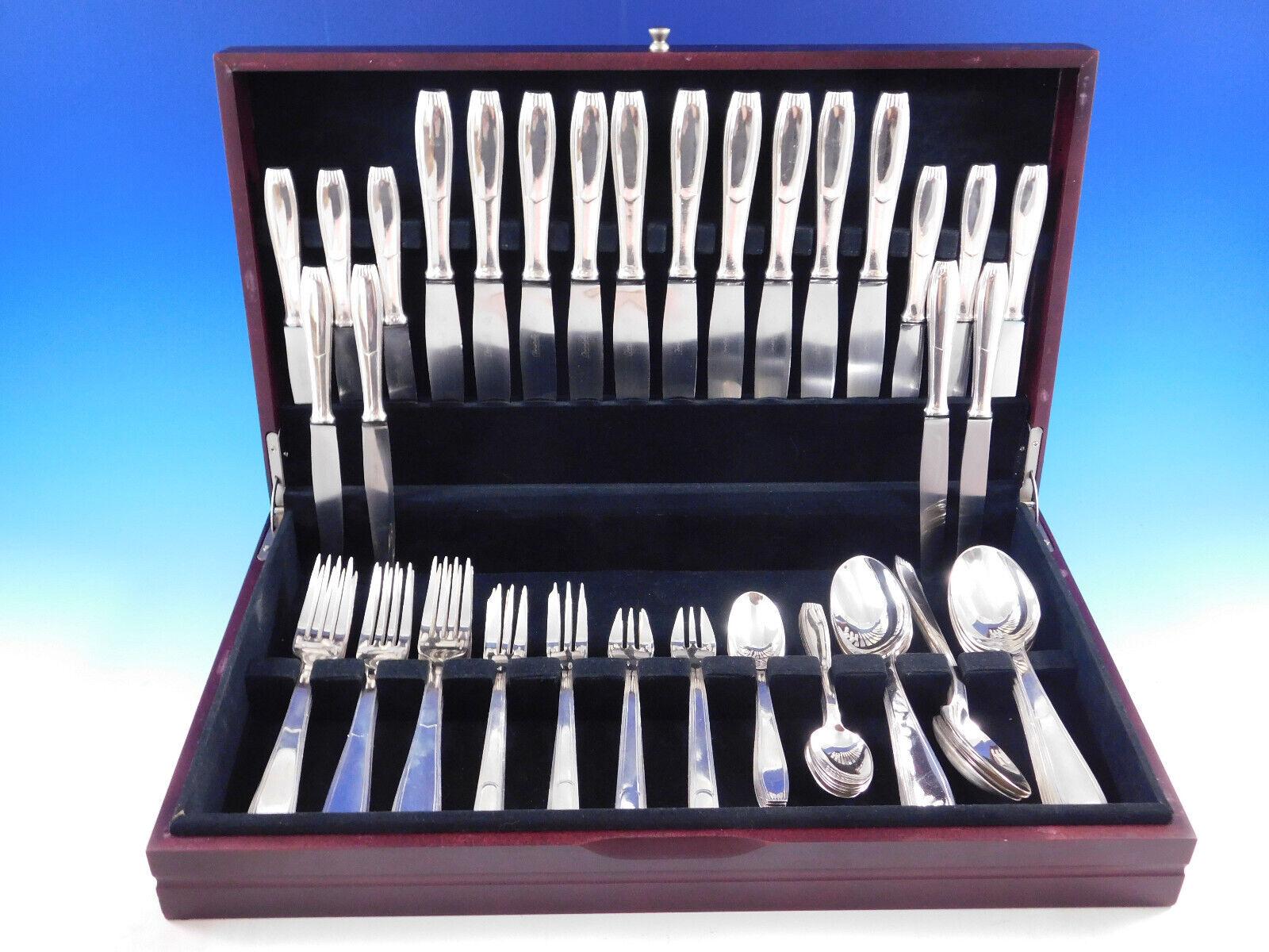 Saigon by Christofle France Silverplate Flatware Service Set 70 Pieces Dinner In Excellent Condition For Sale In Big Bend, WI
