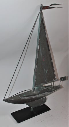 Sail Boat Weather Vane, Mounted