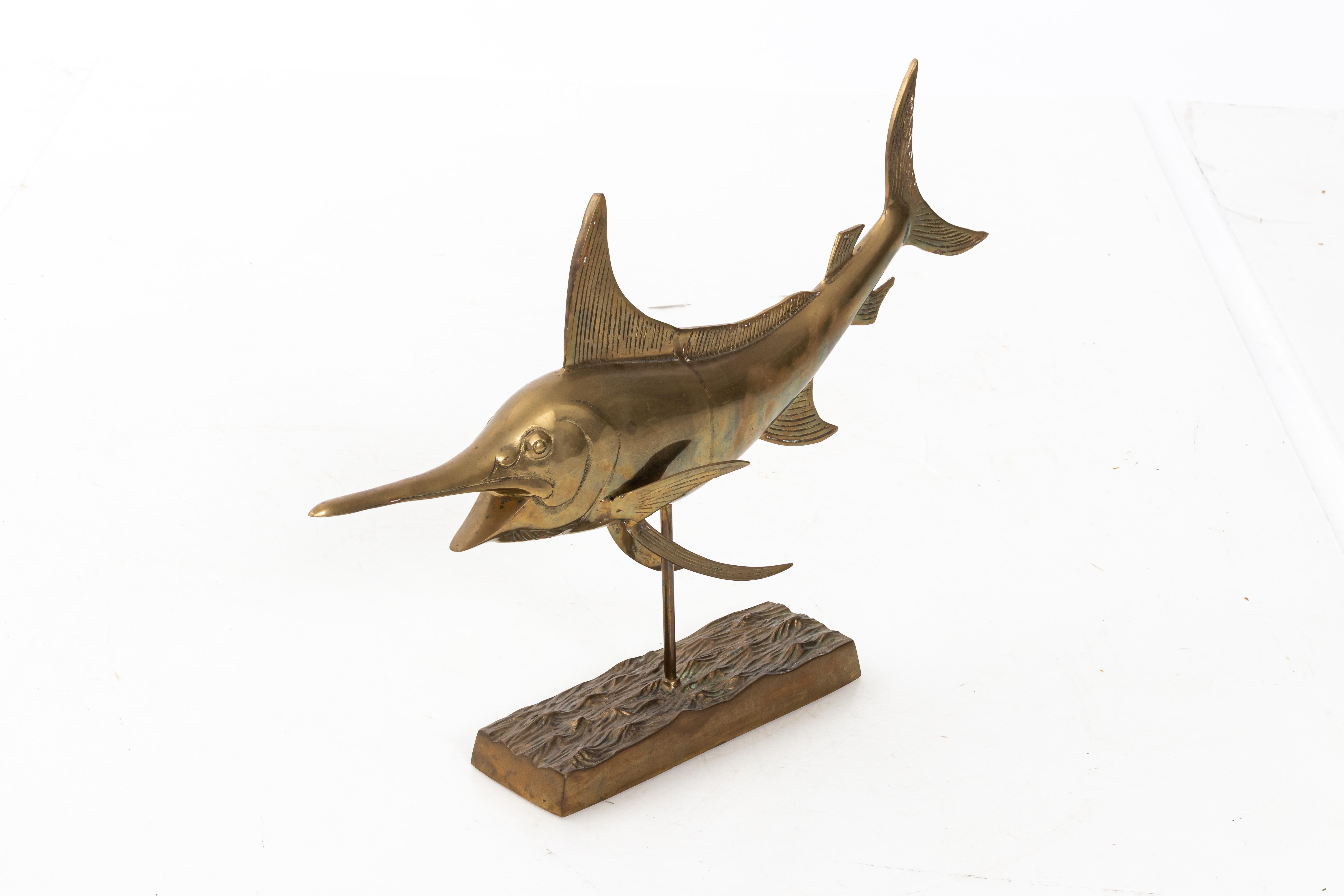 Sail Fish Sculpture in Brass 2