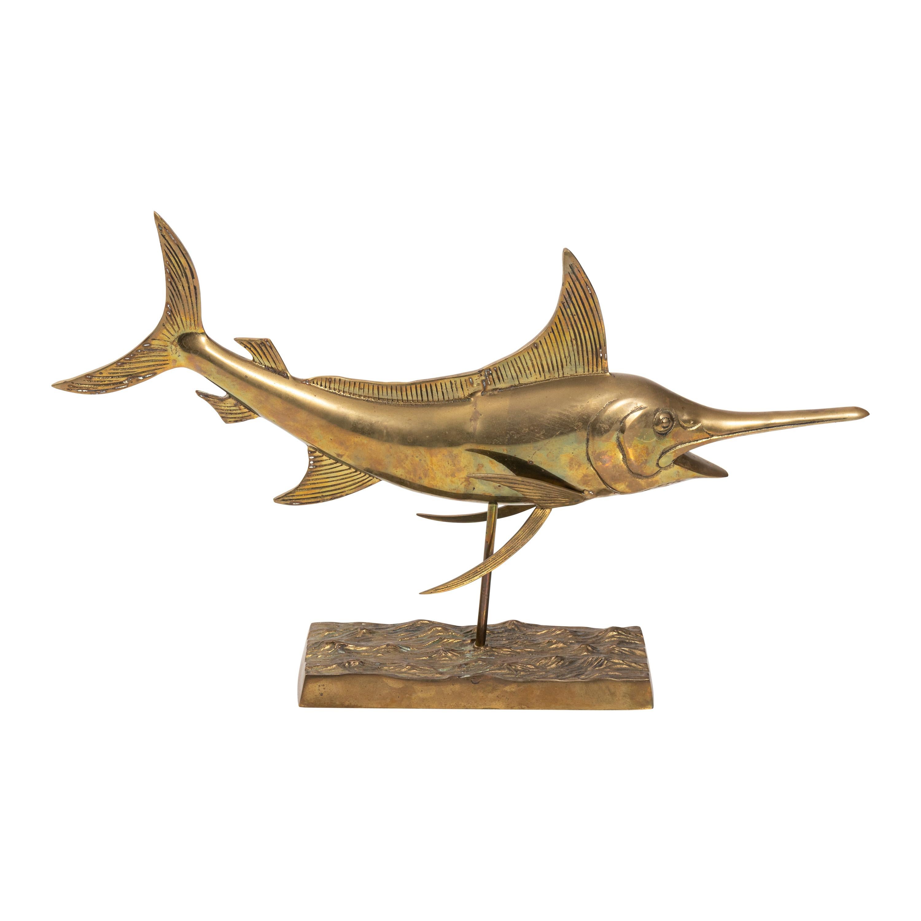 Sail Fish Sculpture in Brass