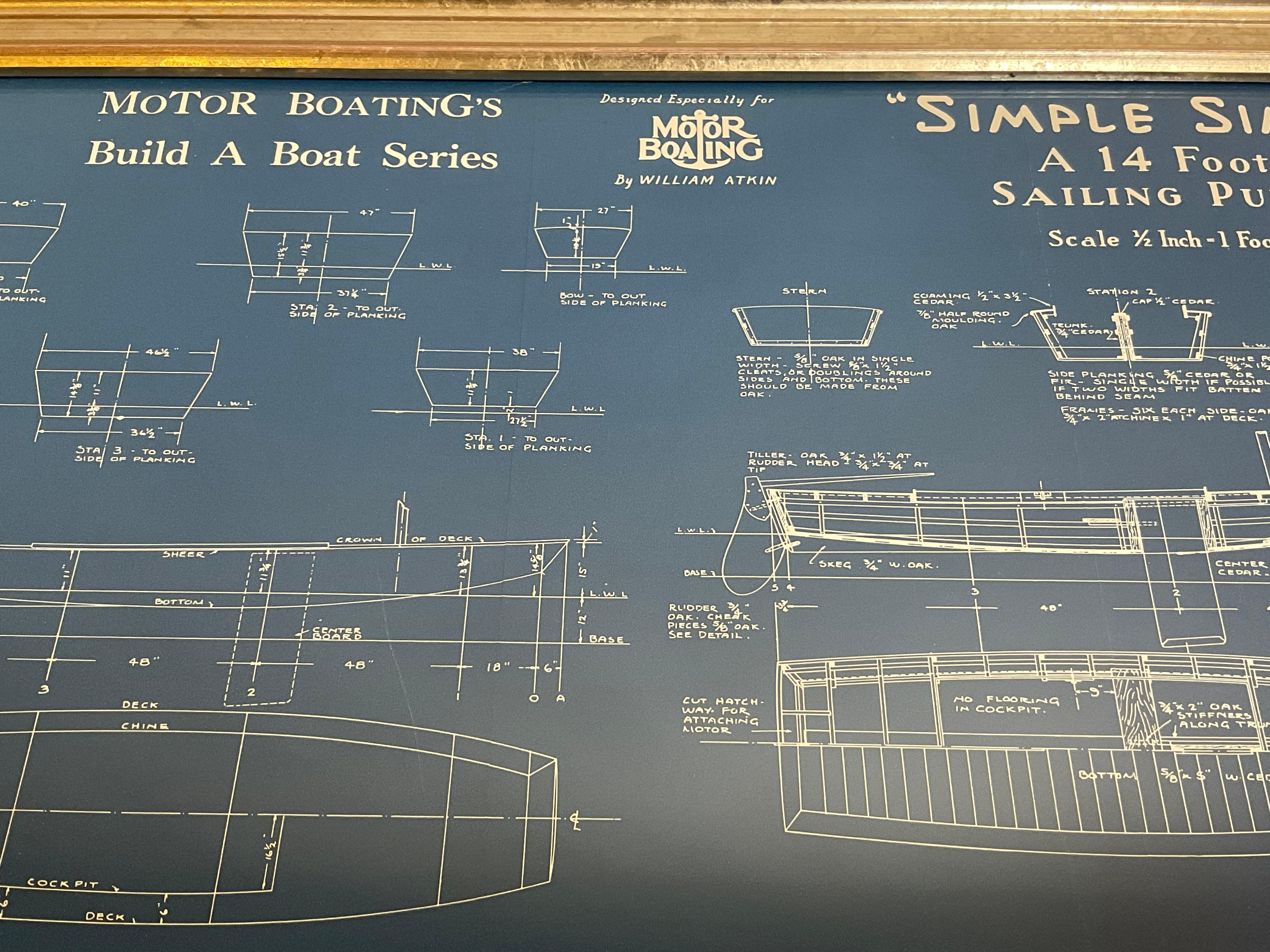 Paper Sailboat Blueprint for Simple Simon For Sale